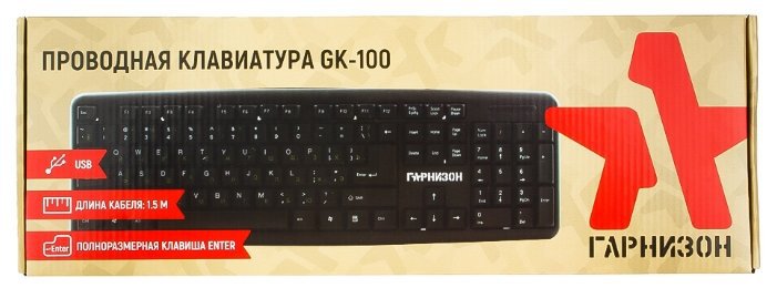 Клавиатура Гарнизон GK-100 Black USB - фото - 3