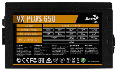 Блок питания AeroCool VX Plus 650W - фото - 3
