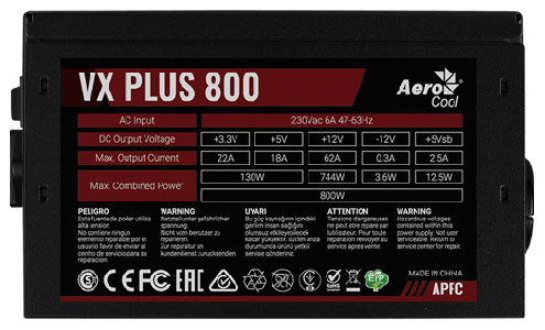 Блок питания AeroCool VX Plus 800W - фото - 5