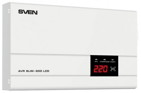 Стабилизатор напряжения SVEN AVR SLIM 500 LCD - фото - 3